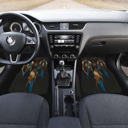 Native Dreamcatcher Blue Feather Car Floor Mats