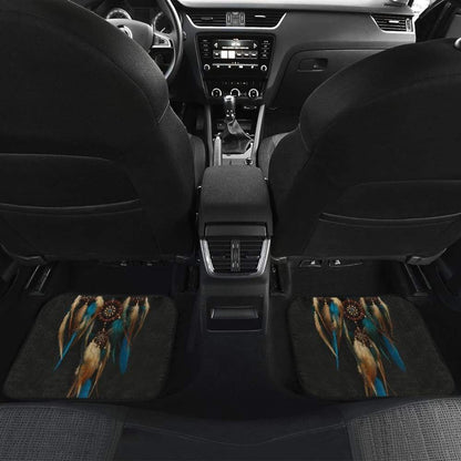 Native Dreamcatcher Blue Feather Car Floor Mats