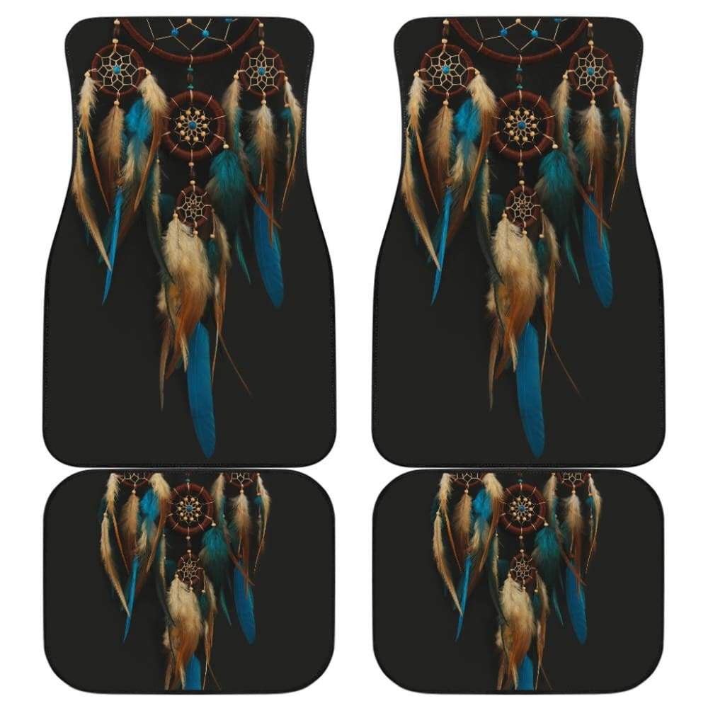 Native Dreamcatcher Blue Feather Car Floor Mats