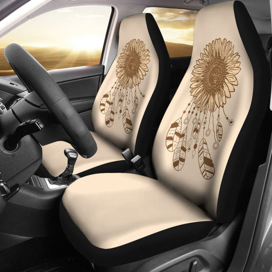 Dreamcatcher Car Seat Covers With Sunflower Feather