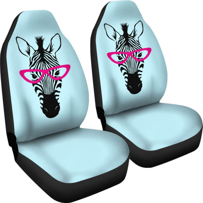 Zebra Wear Pink Glasses Car Seat Covers