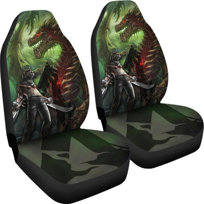 Zombie Dragon Green Themed Resident Evil Car Seat Covers
