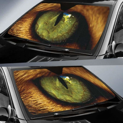 Animals Green Eyes Car Sun Shades