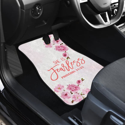 Proverbs: She Is Fearless Custom Pink Flowers Themed Car Floor Mats