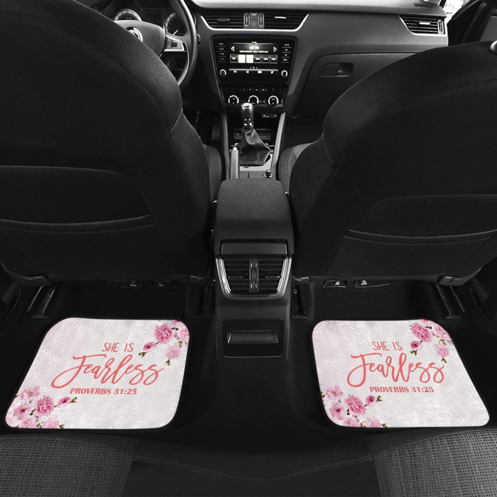 Proverbs: She Is Fearless Custom Pink Flowers Themed Car Floor Mats