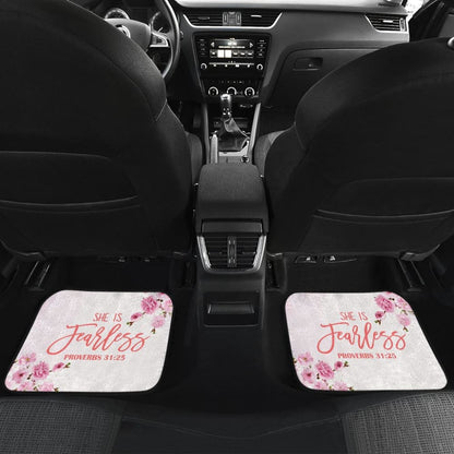 Proverbs: She Is Fearless Custom Pink Flowers Themed Car Floor Mats