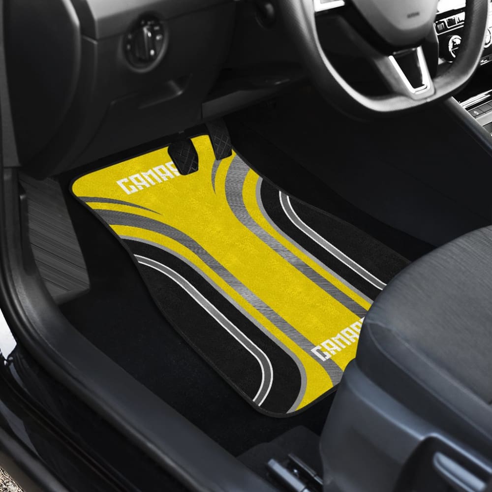 Yellow Black Camaro White Letter Car Floor Mats
