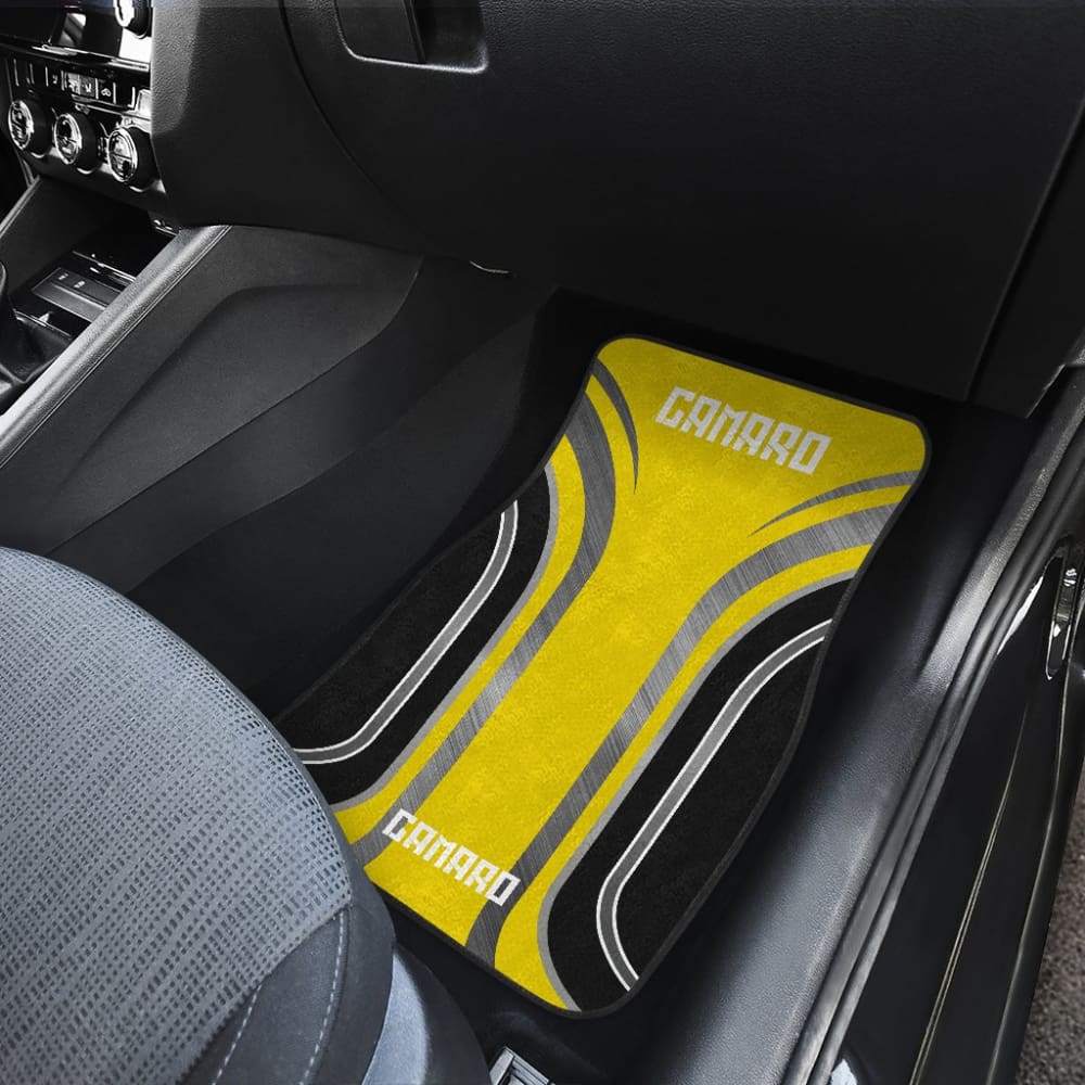 Yellow Black Camaro White Letter Car Floor Mats