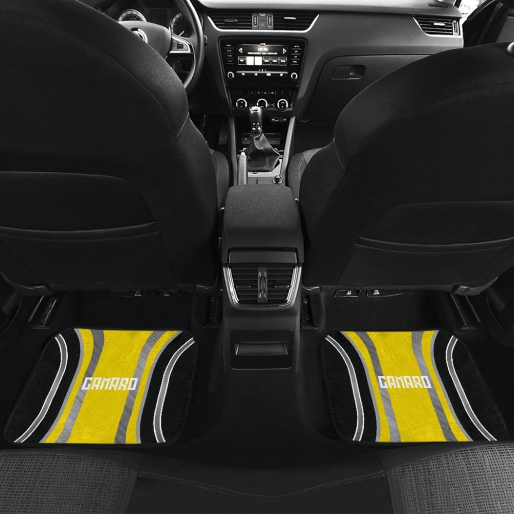 Yellow Black Camaro White Letter Car Floor Mats
