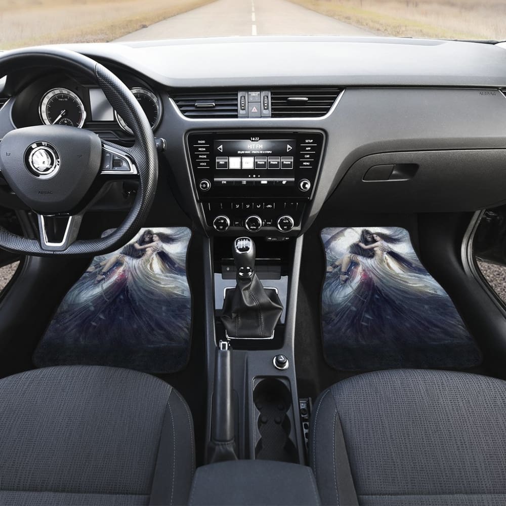 Awesome Gothic Grim Reaper Skull And Girl Car Floor Mats