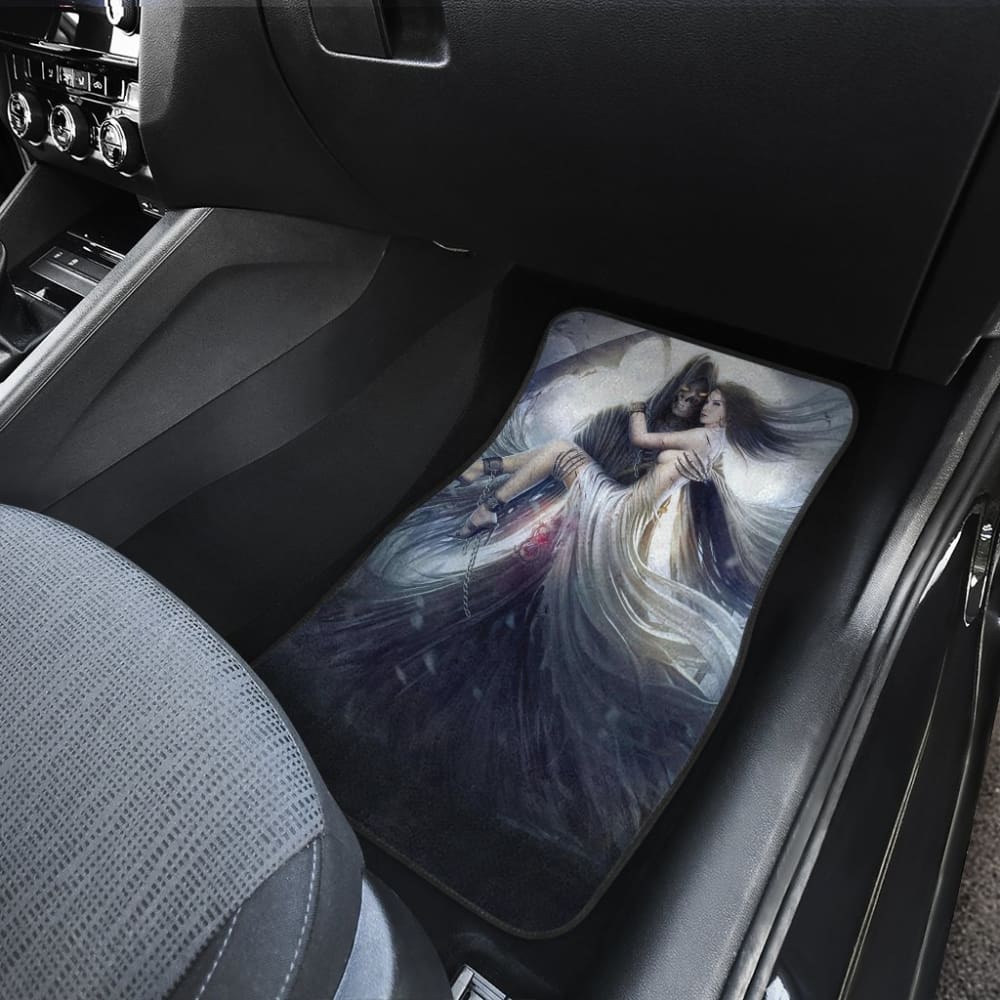 Awesome Gothic Grim Reaper Skull And Girl Car Floor Mats