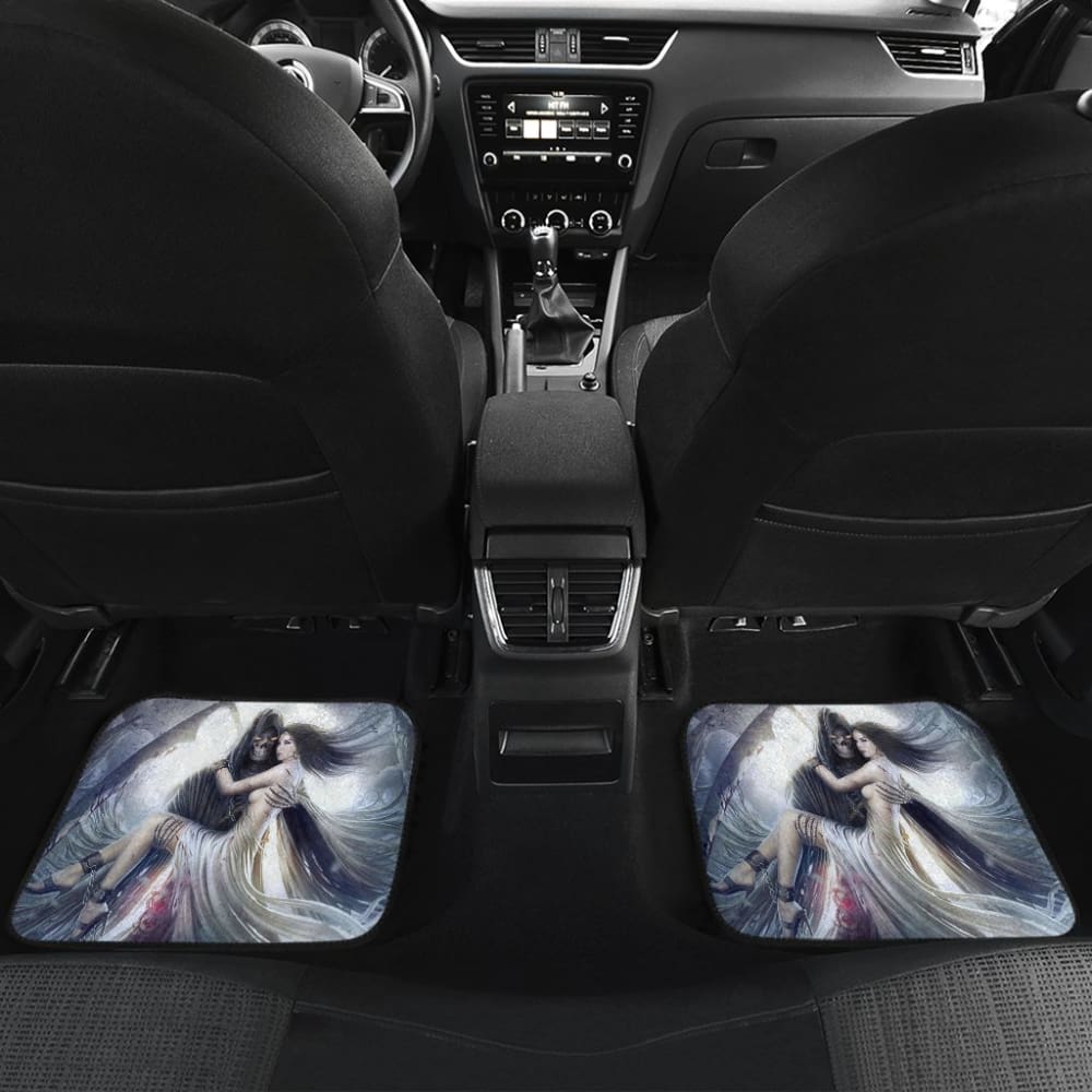 Awesome Gothic Grim Reaper Skull And Girl Car Floor Mats