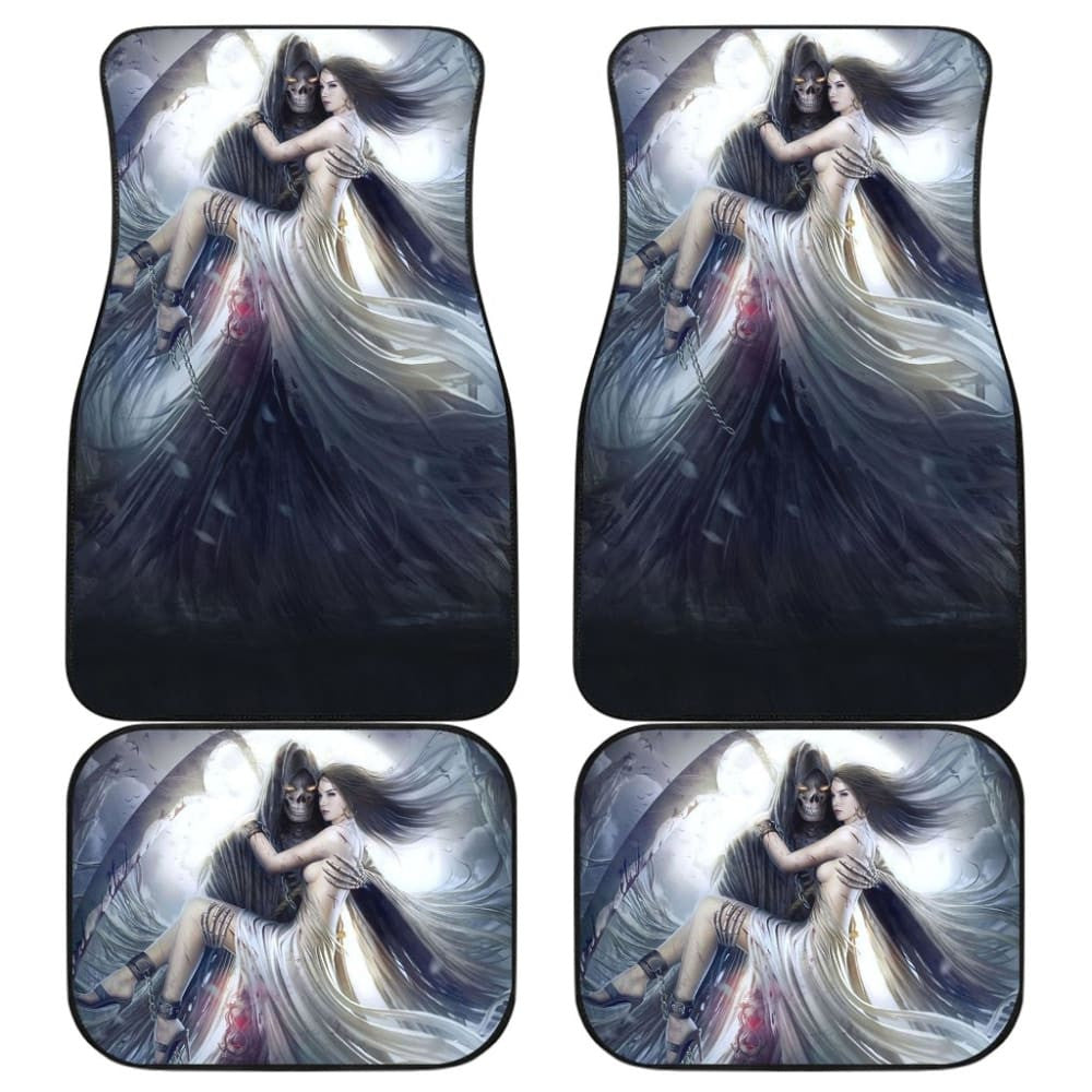 Awesome Gothic Grim Reaper Skull And Girl Car Floor Mats