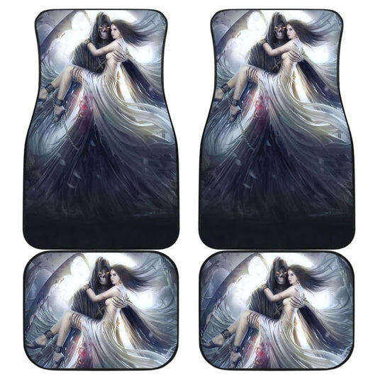 Awesome Gothic Grim Reaper Skull And Girl Car Floor Mats