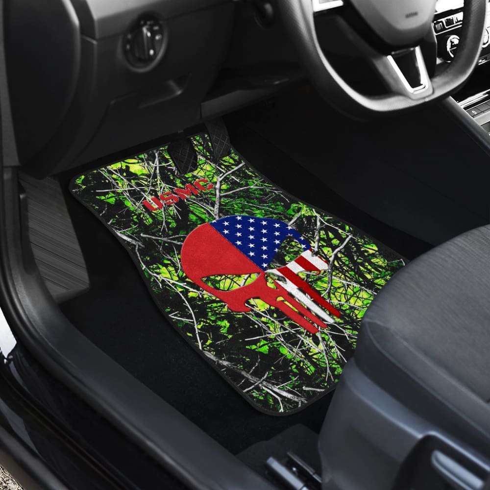 Toxic US Marine Corps Custom American Flag Punisher Car Floor Mats