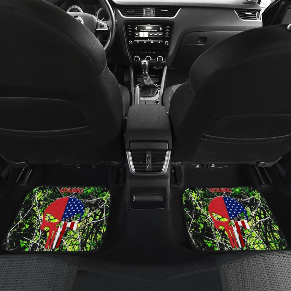 Toxic US Marine Corps Custom American Flag Punisher Car Floor Mats