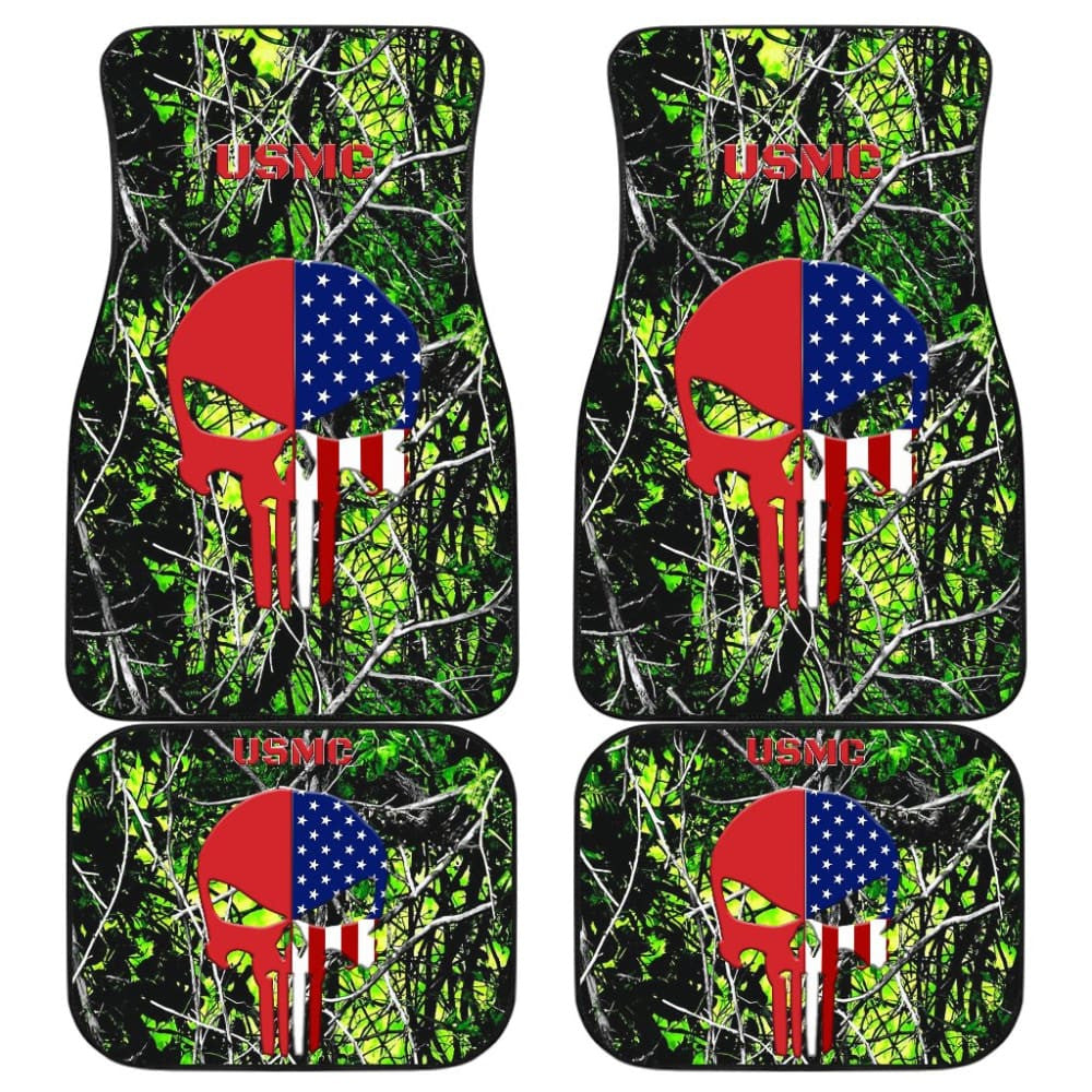 Toxic US Marine Corps Custom American Flag Punisher Car Floor Mats