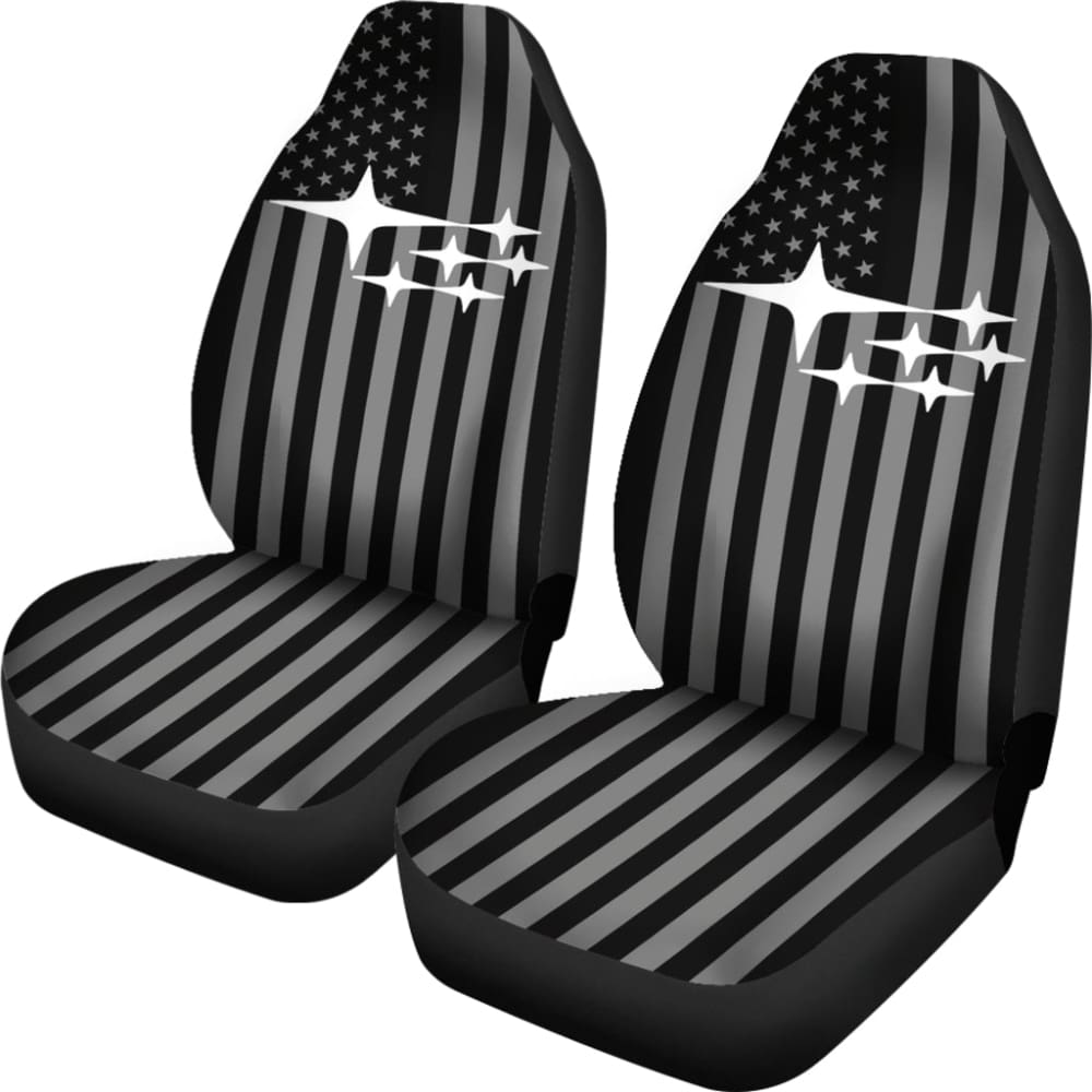 Subaru Mixed Black And White American Flag Car Seat Covers