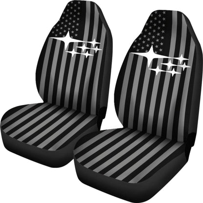 Subaru Mixed Black And White American Flag Car Seat Covers