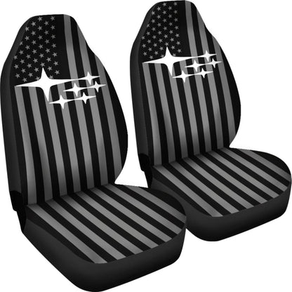 Subaru Mixed Black And White American Flag Car Seat Covers