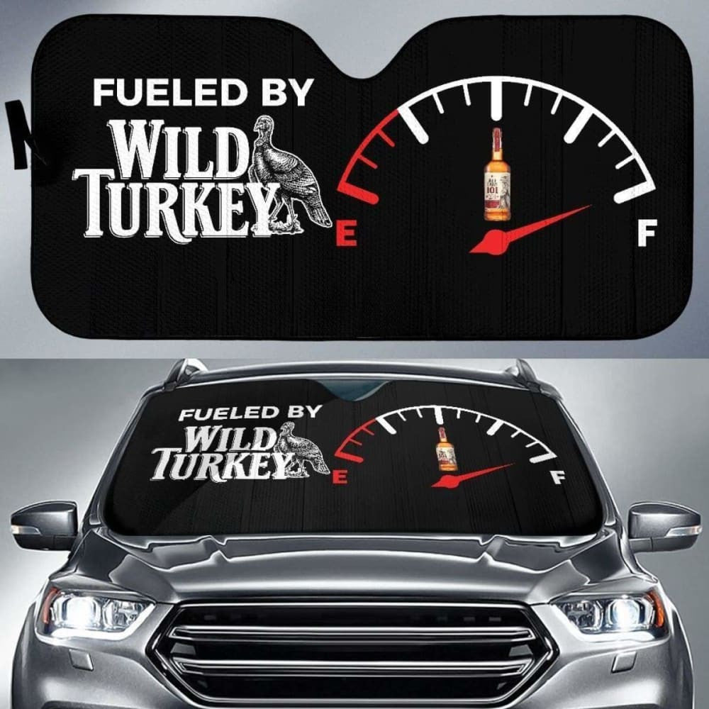 Fueled By Wild Turkey Car Sun Shade Sun Visor Whisky