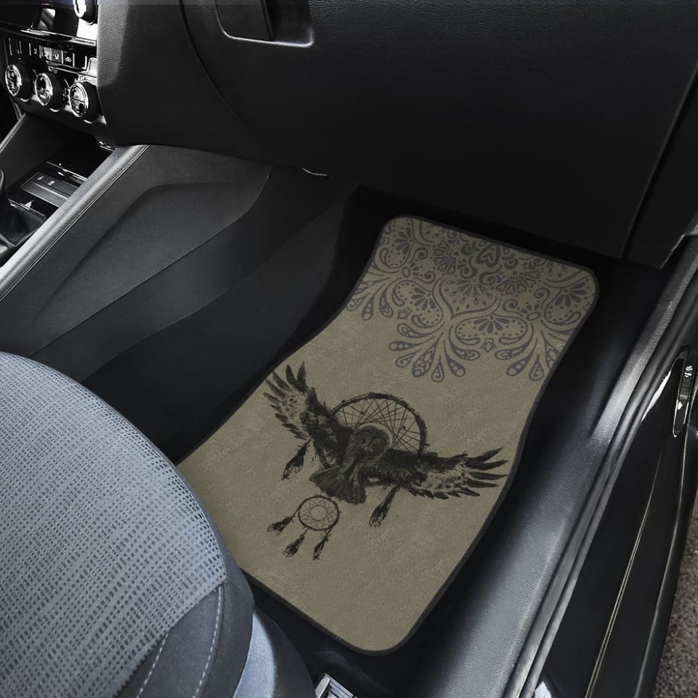 Dark Owl Dreamcatcher Native American Car Floor Mats