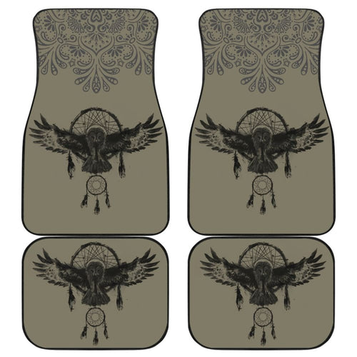 Dark Owl Dreamcatcher Native American Car Floor Mats