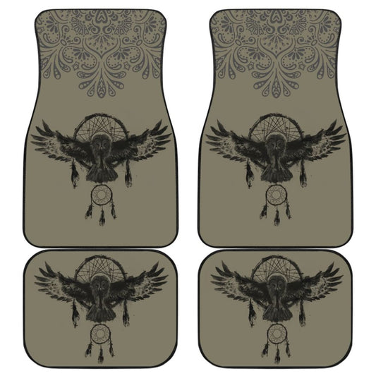 Dark Owl Dreamcatcher Native American Car Floor Mats