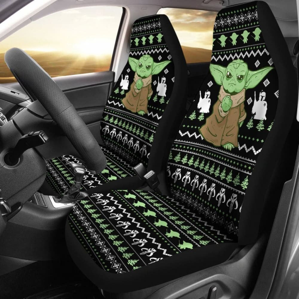 Ugly Xmas Baby Yoda Car Seat Covers Funny Gift