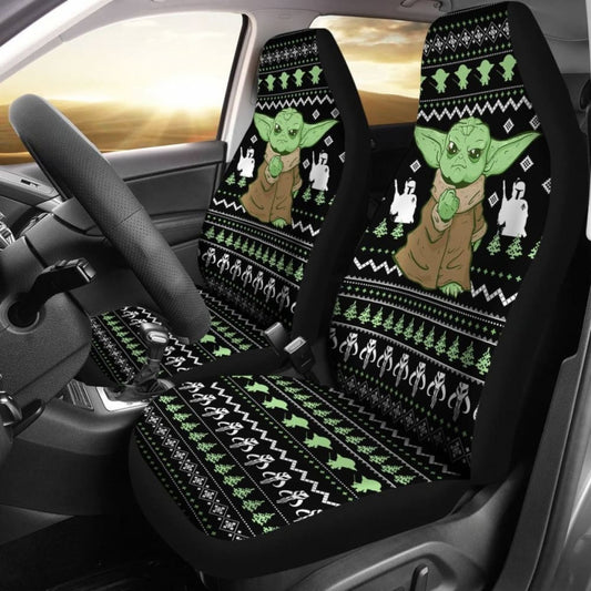 Ugly Xmas Baby Yoda Car Seat Covers Funny Gift