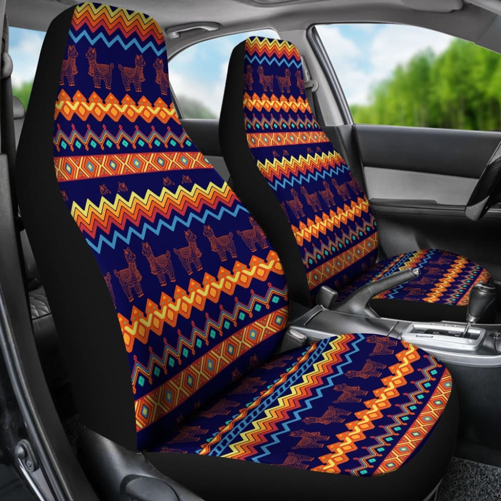 Aztec Llama Pattern Print Car Seat Covers