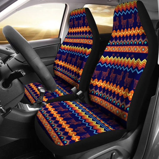 Aztec Llama Pattern Print Car Seat Covers