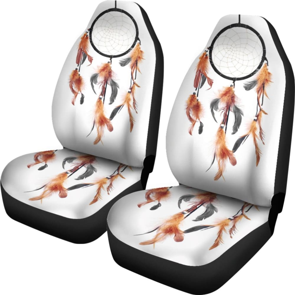 Native Dreamcatcher Orange Feather Car Seats Covers