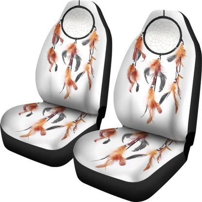 Native Dreamcatcher Orange Feather Car Seats Covers