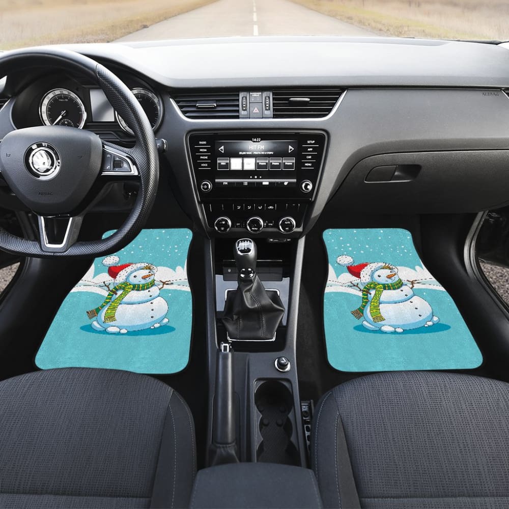 Cute Snowman Pattern Print Car Floor Mats