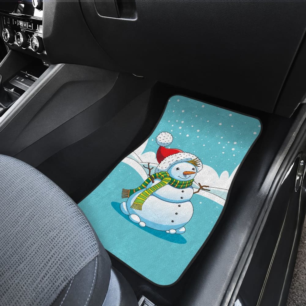 Cute Snowman Pattern Print Car Floor Mats