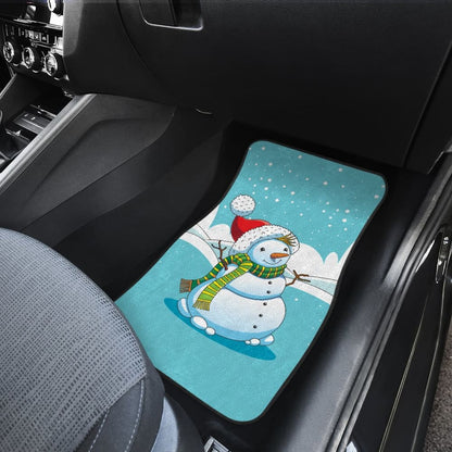 Cute Snowman Pattern Print Car Floor Mats
