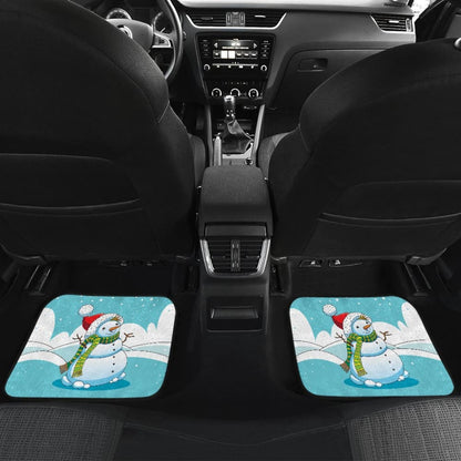 Cute Snowman Pattern Print Car Floor Mats
