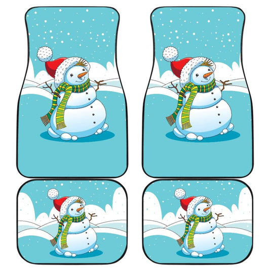 Cute Snowman Pattern Print Car Floor Mats