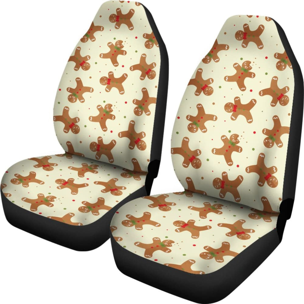 Gingerbread Man Pattern Print Car Seat Covers