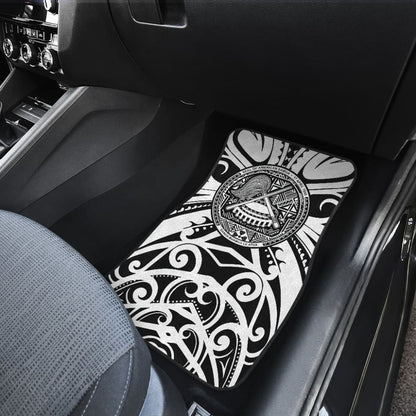 Samoa Custom Tatau White Patterns Car Floor Mats
