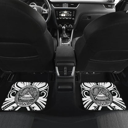 Samoa Custom Tatau White Patterns Car Floor Mats
