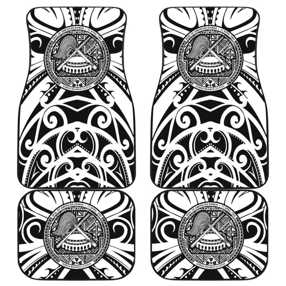 Samoa Custom Tatau White Patterns Car Floor Mats