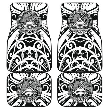 Samoa Custom Tatau White Patterns Car Floor Mats
