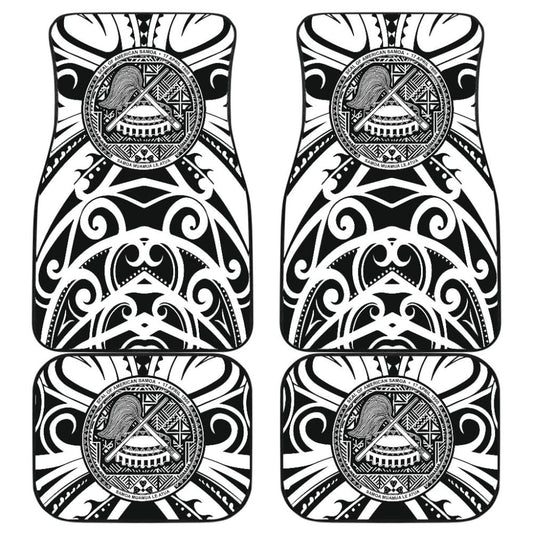 Samoa Custom Tatau White Patterns Car Floor Mats
