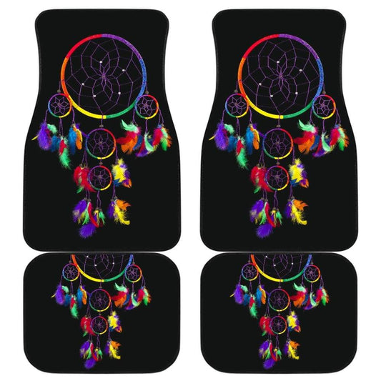 Multi Color Native Dreamcatcher Colorful Feather Car Floor Mats