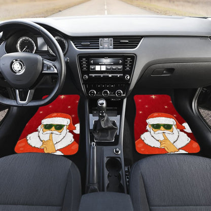 Christmas Decorative Car Floor Mats Santa Claus Be Quiet Sign Design