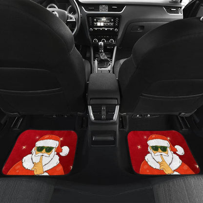 Christmas Decorative Car Floor Mats Santa Claus Be Quiet Sign Design