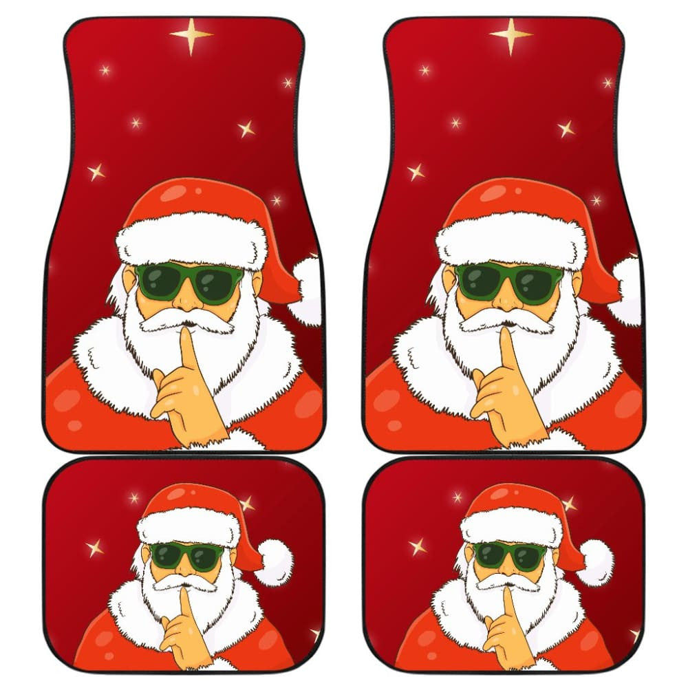 Christmas Decorative Car Floor Mats Santa Claus Be Quiet Sign Design