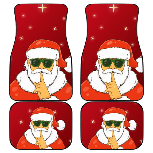 Christmas Decorative Car Floor Mats Santa Claus Be Quiet Sign Design